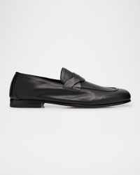 Men's Gigi Leather Twisted-Band Penny Loafers