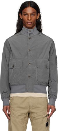 C.P. Company Gray Chrome-R Full Button Jacket
