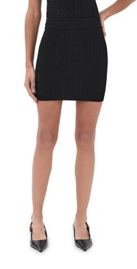 Balmain Monogram Knit Short Skirt Noir 38