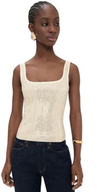 Retrofête Marzia Embellished Top Winter White/Champagne XS