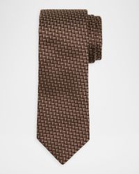 Men's Silk and Cotton Bicolor Basketweave Tie