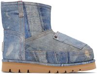 Acne Studios Bottines Batter bleues à image trompe l'œil imprimée