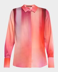 Cassi Ombre Button-Down Blouse