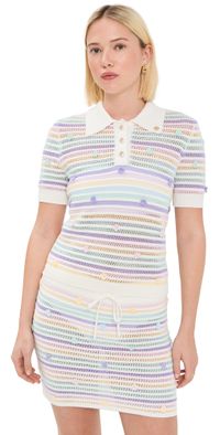 Casablanca Flower Crochet Polo Cotton Multi XS