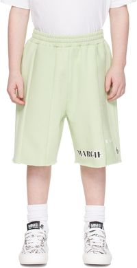 MM6 Maison Margiela Kids Green Printed Shorts