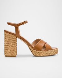 Dayna Leather Crisscross Platform Sandals