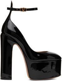 Valentino Garavani Chaussures à talon bottier Tan-Go noires à plateforme