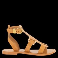 Sessun - Sandales plates en cuir - Taille 36 - Marron