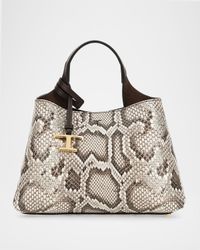 APA Snake-Embossed Leather Top-Handle Bag