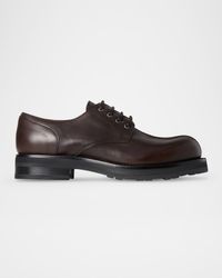 Leather Derby Lug-Sole Shoes