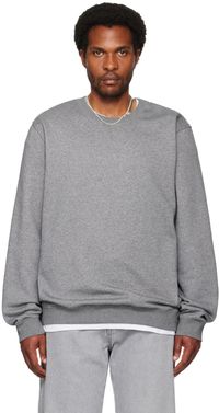 SKIMS Pull molletonné gris à col ras du cou - Fleece Lounge