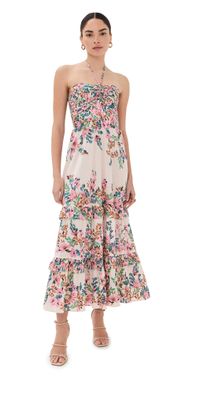 Figue June Dress Confetti Floral Biscotti Beige L