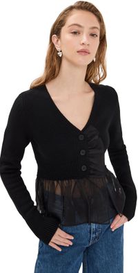 Cecilie Bahnsen Recycled Cashmere Phlox Cardigan Black S