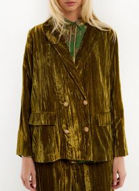 Wild - Veste de tailleur droite effet velours - Taille 3 - Kaki