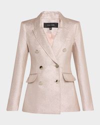 Mia Double-Breasted Metallic Blazer