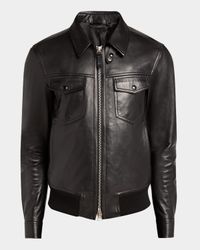 Men's Napa Leather Full-Zip Blouson Jacket