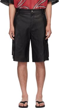 AMIRI Black MA Leather Carpenter Shorts