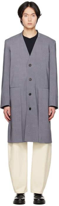 T/SEHNE Manteau gris à effet d'éclaboussure exclusif à SSENSE