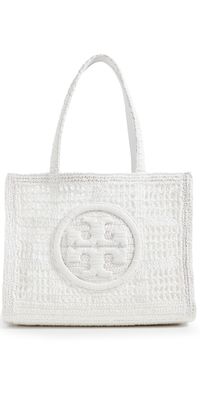 Tory Burch Ella Hand Crocheted Small Tote White One Size