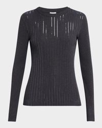 Pailette Embroidered Ribbed T-Shirt