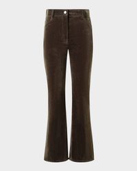 Cali Cropped Stretch Velvet Bootcut Pants