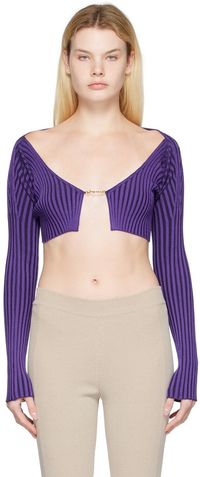 JACQUEMUS Purple 'La maille Pralù' Cardigan