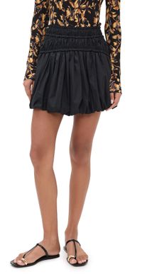 Ulla Johnson Nicolette Bubble Hem Mini Skirt Noir 4