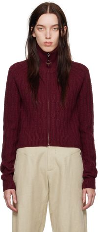 HYEIN SEO Pull écourté bourgogne en tricot