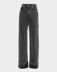 Taylor High-Rise Wide Cuffed Jeans