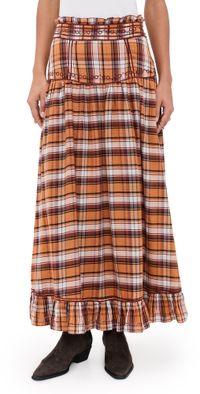 Carolina K Jinete Skirt Brown Plaid L