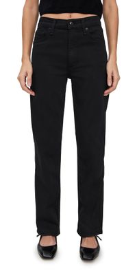 rag & bone Flexi Harlow Mid Rise Ankle Straight Jeans Black 25
