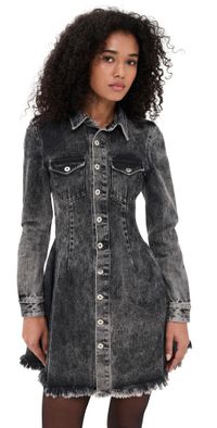 Marques'Almeida Grey Acid Wash Denim Dress Black Acid Wash 8