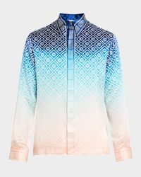 Men's Gradient Monogram Silk Sport Shirt