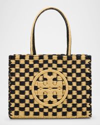 Ella Small Crochet Checkered Tote Bag