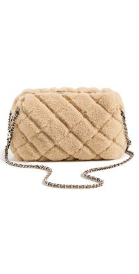 Tory Burch Fleming Shearling Soft Crossbody Bag Potato/Toasted Sesame One Size