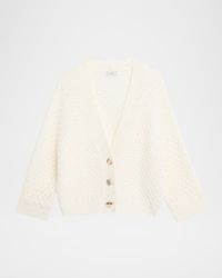 Sequin Knit Virgin Wool Cardigan