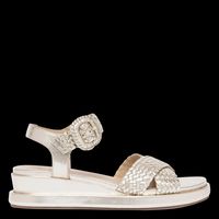 Bocage - Sandales plates en cuir tressé - Taille 41 - Doré