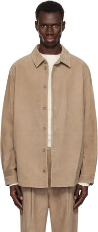 Entire Studios Tan Recurrent Suede Shirt