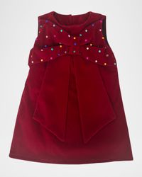 Girl's Scarlet Gem Bow Dress, Size 2-14