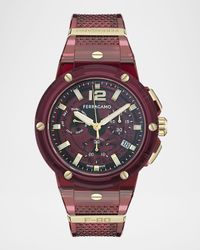 F-80 44mm Translucent Burgundy Bioplastic Chronograph Watch