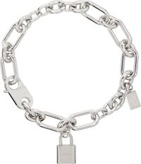Acne Studios Silver Padlock Chain Necklace