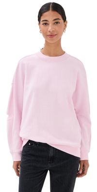 Tibi Cocoon Crewneck Sweatshirt Light Pink XXS