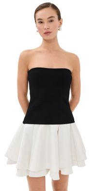 SIMKHAI Isabelle Strapless Mini Dress Black multi M