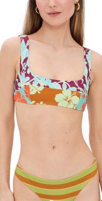 ALÉMAIS Poppy Spliced Square Neck Top Multi XS