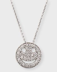 Talisman 18K White Gold Diamond Smile Pendant Necklace
