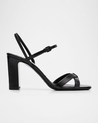 85mm Elsy Leather Block-Heel Sandals