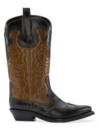 Women's Colorblocked Embroidered Leather Western Boots - Tigers Eye - Size 6