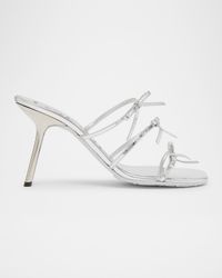Petal Metallic Bows Slide Sandals