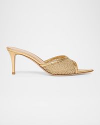 70mm Sienna Metallic Knit Mule Sandals