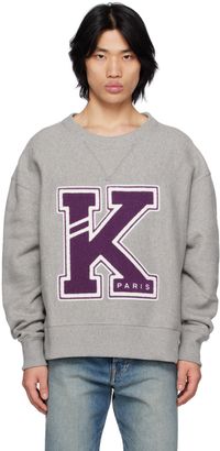 Kenzo Gray Kenzo Paris Varsity Sweatshirt